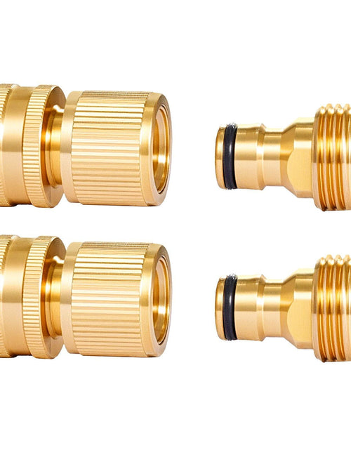 Load image into Gallery viewer, 2 Set 3/4" Garden Hose Quick Connect Solid Brass Water Hose Fitting Female Male
