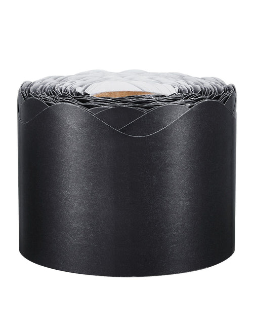 Load image into Gallery viewer, Bulletin Board Border 65.6 Feet Rolled Scalloped Border Trim for School Black
