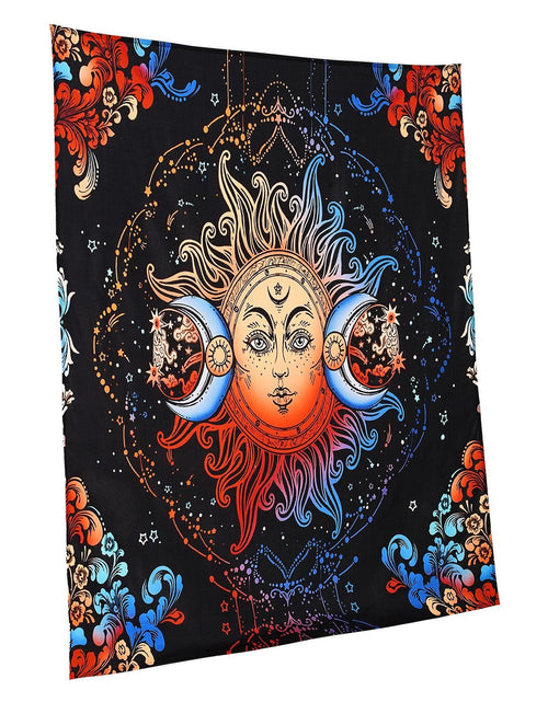 Load image into Gallery viewer, Sun and Moon Tapestry Psychedelic Mystic Floral Aesthetic Vintage Tapestry
