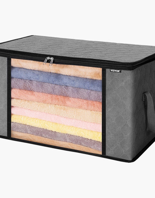 Load image into Gallery viewer, 90L Large Storage Bags, 6 Pack Clothes Storage Bin, Foldable Closet Organizers Containers with Handle, Nov-woven Fabric Storage Bag for Clothing, Blanket, Comforter, Bed Sheet, Pillow(Grey)
