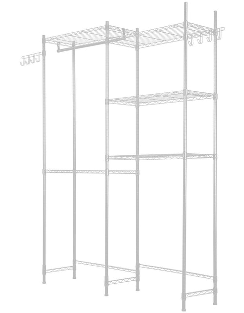 Load image into Gallery viewer, Over The Washer and Dryer Storage Shelf, 5 Tier Laundry Room Drying Rack with Hanger Rod and Hooks, Adjustable Over Washer and Dryer Shelves, Laundry Room Shelf Storage Space Saver, White
