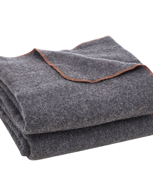 Load image into Gallery viewer, Wool Camping Blanket 64" x 88" Warm for Camping Hiking Travel Light Grey

