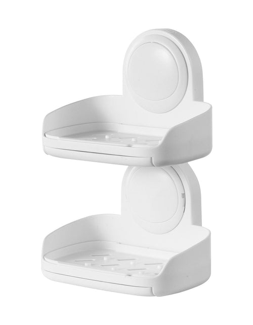 Load image into Gallery viewer, Suction Cup Soap Dish with Double Layer Holder with Drain Tray for Shower
