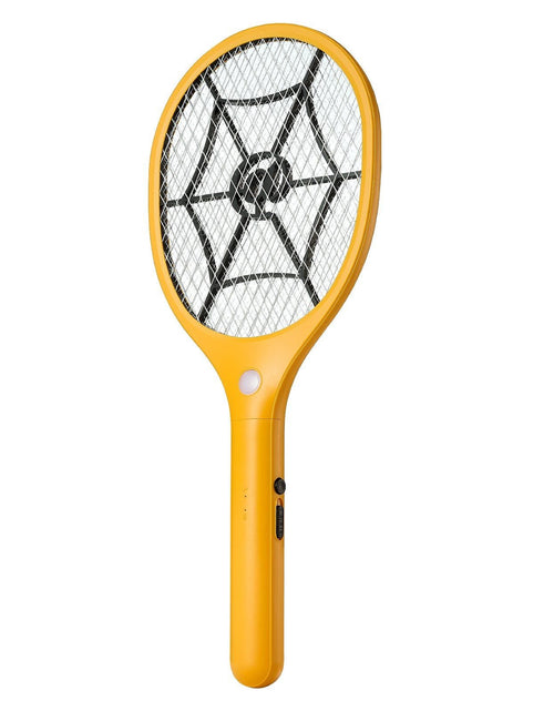 Load image into Gallery viewer, Electric Fly Swatter with 3 Layers Mesh and 500mAh Battery Yellow &amp; Black
