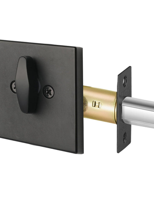 Load image into Gallery viewer, Deadbolt Lock Square Single Cylinder Dead Bolt Keyed 1 Side Matte Black 3 Keys
