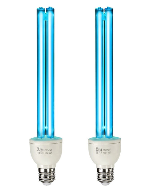 Load image into Gallery viewer, UV Light Bulb 2 Pack 25W Replacement Ultraviolet UVC Lamp with Ozone UVO Bulb
