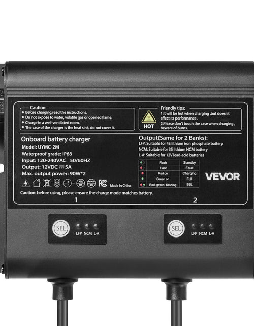 Load image into Gallery viewer, 2-Bank 5A 12V Smart Marine Battery Charger Onboard IP68 Waterproof Boat RV Yacht
