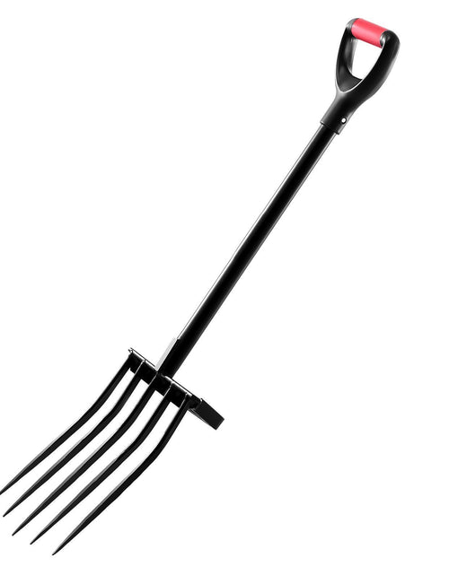 Load image into Gallery viewer, 5 Tines Garden Fork Tool Metal Handle 41 in Spading Pitchfork Y Grip Heavy Duty
