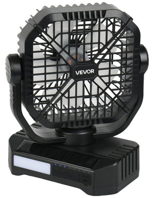 Load image into Gallery viewer, 10400mAh Solar Fan Camping Fan with Solar Panel LED Lantern 7W 8 Inch
