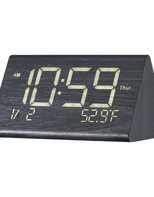 Load image into Gallery viewer, Digital Alarm Clock with Dual Alarm USB Night Light Desktop Clock Black
