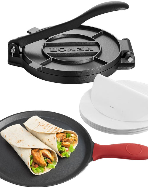 Load image into Gallery viewer, 10 Inch Tortilla Press Chapati Maker Roti Dough Maker Heavy Duty Cast Iron
