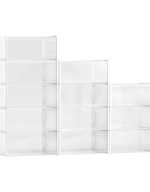 Load image into Gallery viewer, Shoe Storage Boxes 12 Pack Stackable Shoe Storage Organizers US Size 11 White
