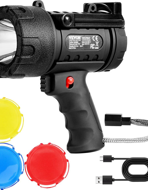 Load image into Gallery viewer, USB Super Bright Rechargeable Spotlight Flashlight 200,000LM Searchlight

