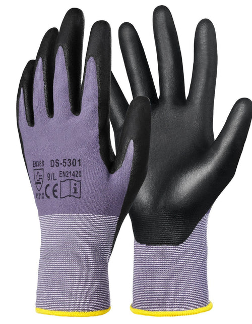 Load image into Gallery viewer, Work Gloves 12-Pair Touch Screen Nitrile-Coated Garden Construction Gloves
