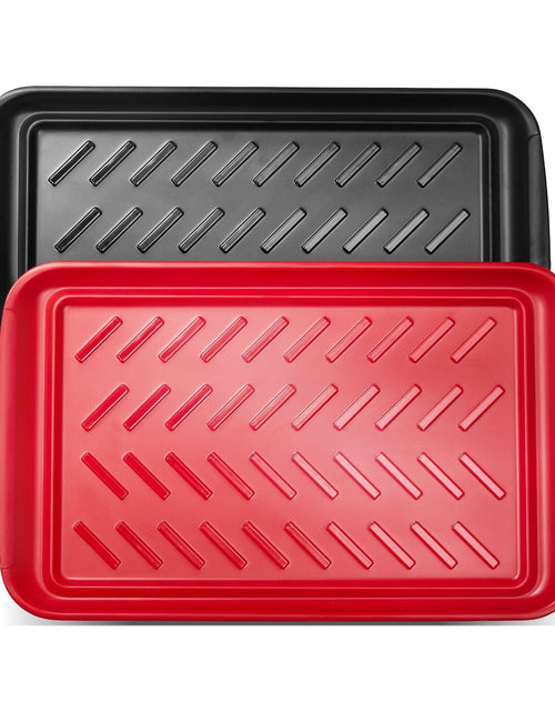 Load image into Gallery viewer, Plastic Serving Trays 17x10.35 Inch Anti-Slip Eating Food Trays 2-Pack
