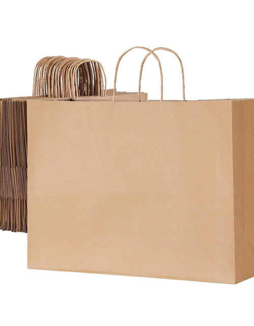 Load image into Gallery viewer, Kraft Paper Bags with Handles 50Pcs 16x6x12 in Party Shopping Retail Bag Brown
