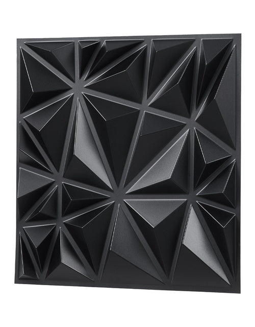 Load image into Gallery viewer, 3D Wall Panels 33-Pack 11.81 x 11.81'' PVC 32 Sq.Ft Coverage Diamond Matte Black
