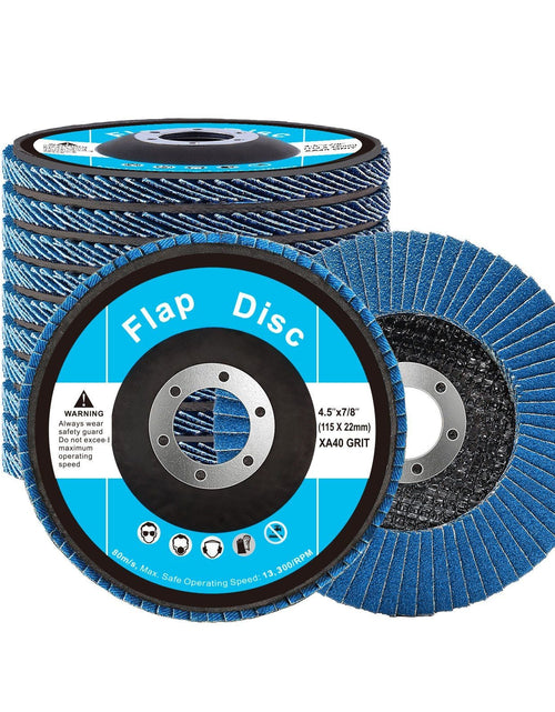 Load image into Gallery viewer, Flap Discs 4-1/2" x 7/8" Sanding Disc for Angle Grinder 40 Grit 10 Packs
