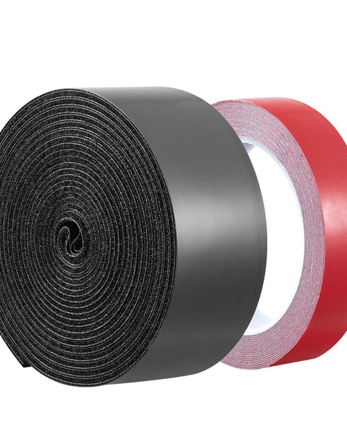 Load image into Gallery viewer, 15ft x 2in Hook Loop Tape &amp; 16.4ft x 0.94in Double-Side Strips Black + Red
