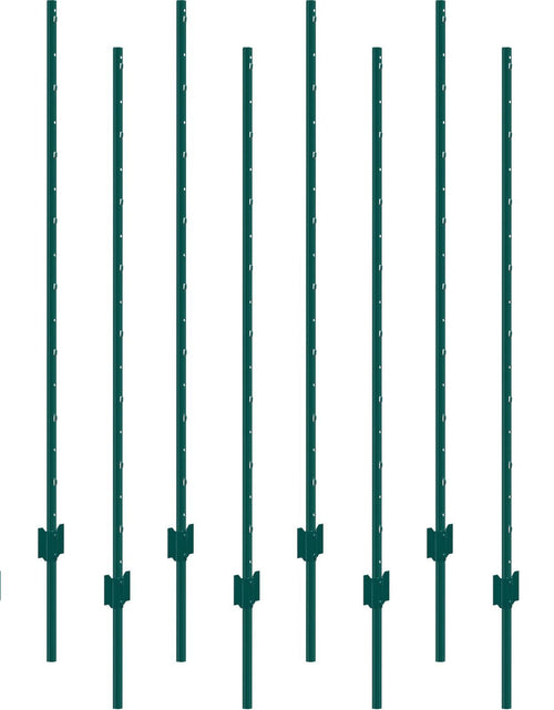 Load image into Gallery viewer, 5 Feet Fence Post 10 Pack T-Post Heavy Duty Metal Fence Posts Green
