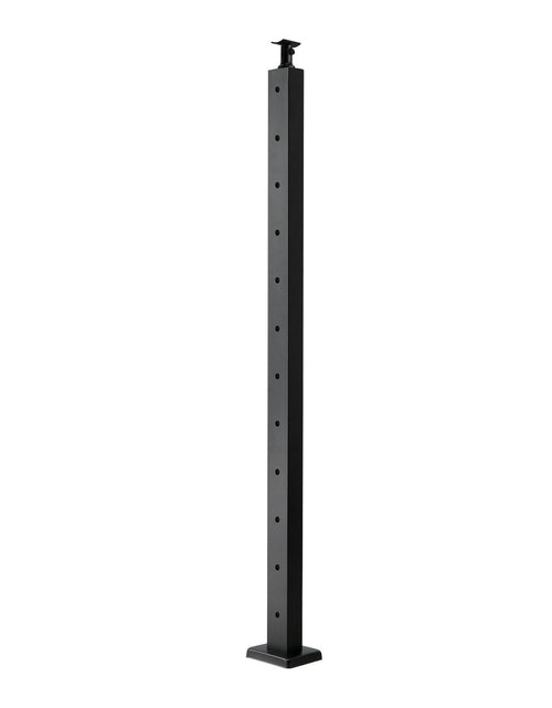 Load image into Gallery viewer, Cable Railing Post, 42x2x2 Inch Level Deck Stair Posts, 1-Pack Stainless Steel Cable Handrail Post, Pre-Drilled Pickets with Mounting Bracket Stair Railing Kit, Black, 1JZLGZXHS106AWJO6001V0
