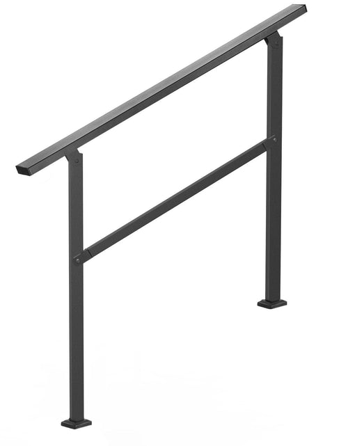 Load image into Gallery viewer, Outdoor Handrails for 2-3 Step Stairs Black Square Tube Easy Install for Senior
