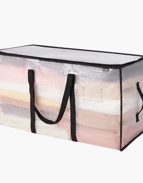 Load image into Gallery viewer, 6 Packs 90L Clear Clothes Storage Bags, Plastic Blanket Storage Bags, Vinyl Foldable Moving Bags with Zipper, Closet Organizers and Storage Containers for Bedding, Duvet, Comforter
