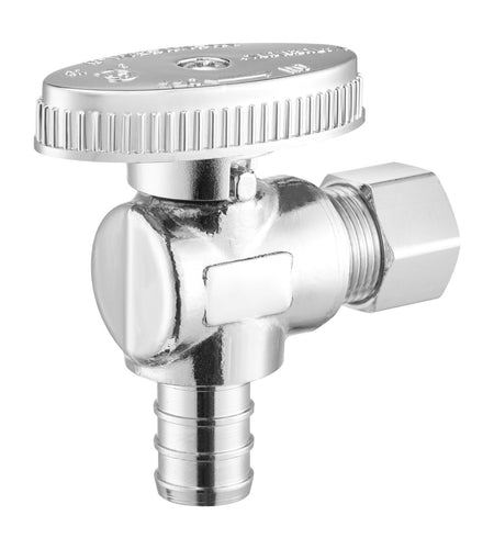 10 Pack Angle Stop Valve 1/2" PEX x 3/8" OD Compression 1/4 Turn Shut Off Valves