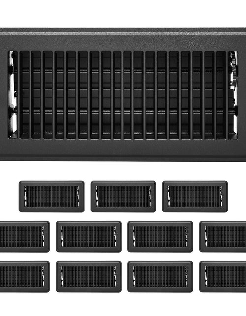 Load image into Gallery viewer, Floor Registers 4 x 10 Inch 12-Pack Iron Floor Vents for HVAC Vent Grilles Black
