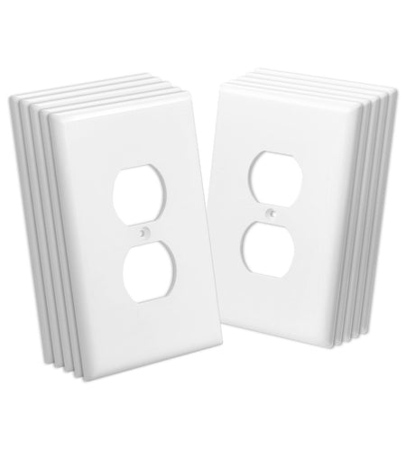 1-Gang Duplex Outlet Covers Wall Outlet Cover 10 Pack Receptacle Faceplate