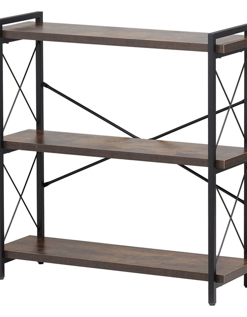 Load image into Gallery viewer, Metal Bookshelf Rustic Bookshelf 3-Tier for Living room Bedroom &amp; Office
