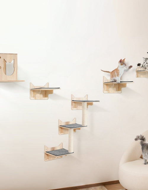 Load image into Gallery viewer, Wall Mounted Cat Shelves Tree with Jumping Boards Nest Furniture Set of 5

