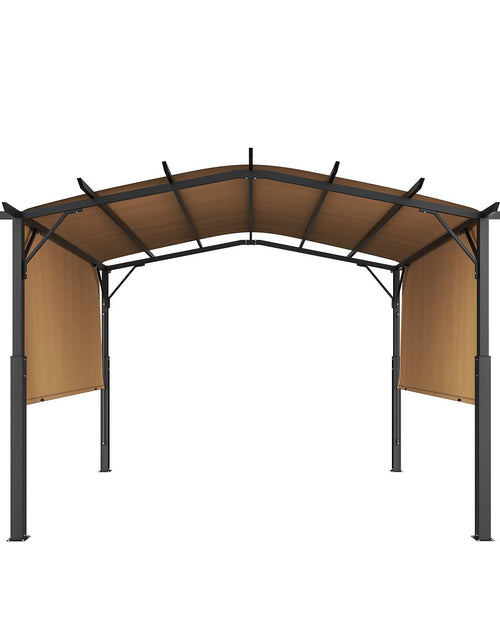 Load image into Gallery viewer, 10x10 ft Outdoor Retractable Pergola with Canopy Arched Top Metal Patio Pergola
