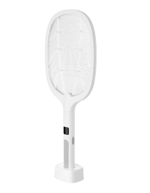 Load image into Gallery viewer, Electric Fly Swatter 3 Layers Mesh &amp; Screen Display 1500mAh Battery White
