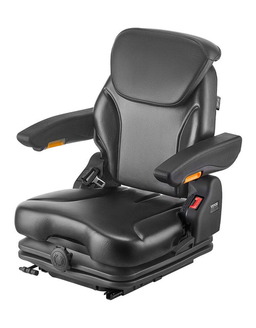 Load image into Gallery viewer, Forklift Seat Fold Down Tractor Suspension Seat Adjustable Back &amp; Headrest

