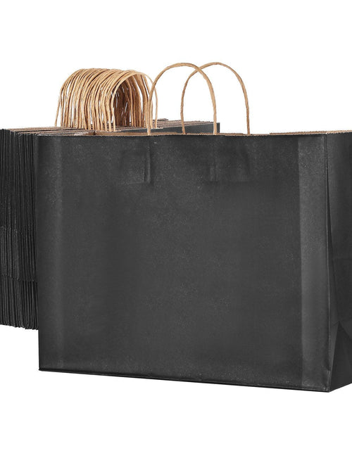 Load image into Gallery viewer, Kraft Paper Bags with Handles 50Pcs 16x6x12 in Party Shopping Retail Bag Black
