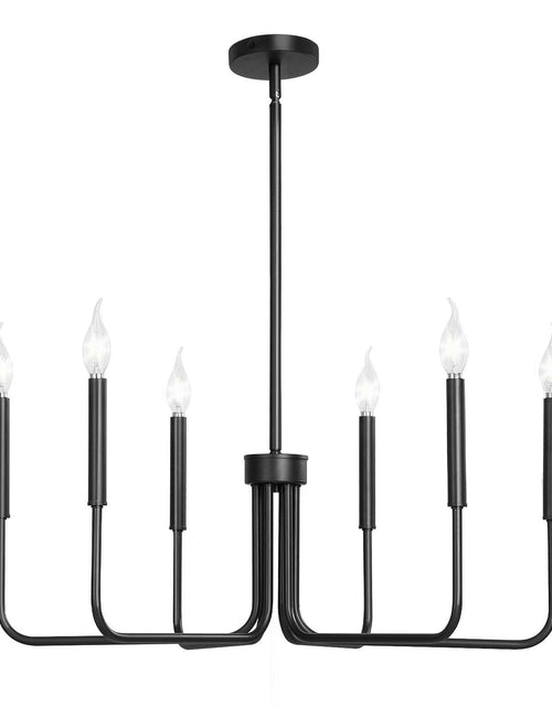 Load image into Gallery viewer, 6-Light Chandelier Black Modern Chandelier Adjustable Height for Ceilings
