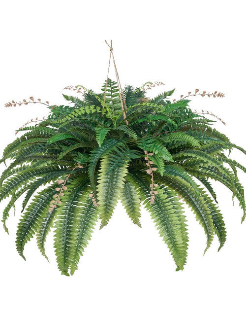 Load image into Gallery viewer, Artificial Boston Ferns Large Plastic Fern 80 Branches Indoor Outdoor Decor
