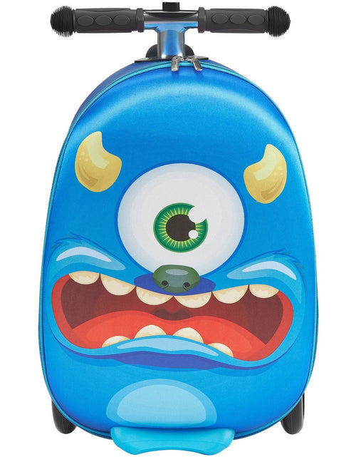 Load image into Gallery viewer, Ride-on Luggage 20-inch Kids Scooter Suitcase with Flash Wheels Blue
