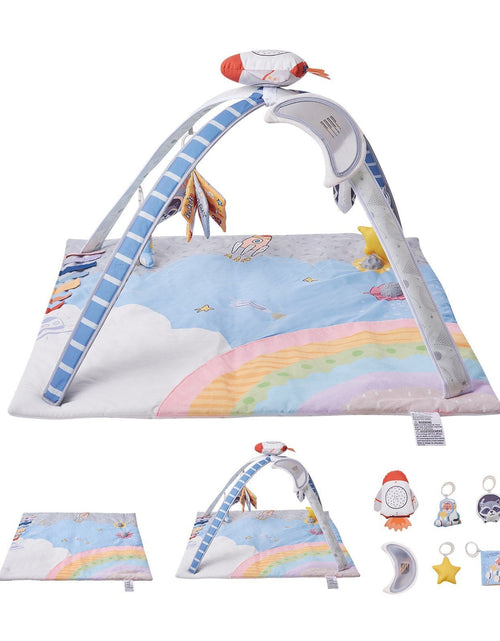 Load image into Gallery viewer, Baby Play Gym Mat Tummy Time Activity Mat with 6 Sensory Toys 35.0" x 35.0"
