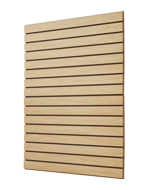 Load image into Gallery viewer, 4 x 4 ft SlatWall Paneling MDF Natural Garage Slatwall with Modular Design

