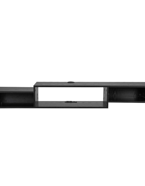 Load image into Gallery viewer, Floating TV Stand, 59" Wall Mount Entertainment Center with Power Outlet &amp; Cable Hole, Modern Floating TV Shelf with Storage Cabinet for DVD Player, Cable Box, Game Console, TV Accessory, Black
