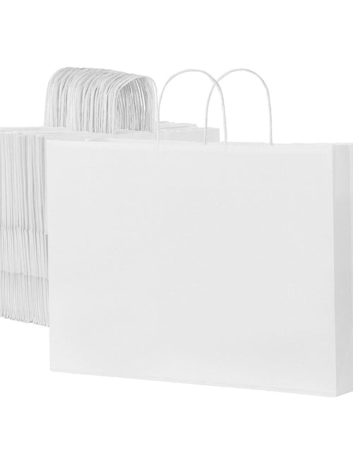 Load image into Gallery viewer, Kraft Paper Bag with Handles 100Pcs 16x6x12 in Party Shopping Retail Bag White
