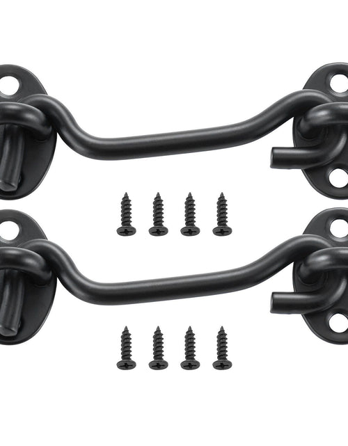 Load image into Gallery viewer, Hook and Eye Gate Latch 2 Pack Barn Door Latch Hook with Mounting Screws
