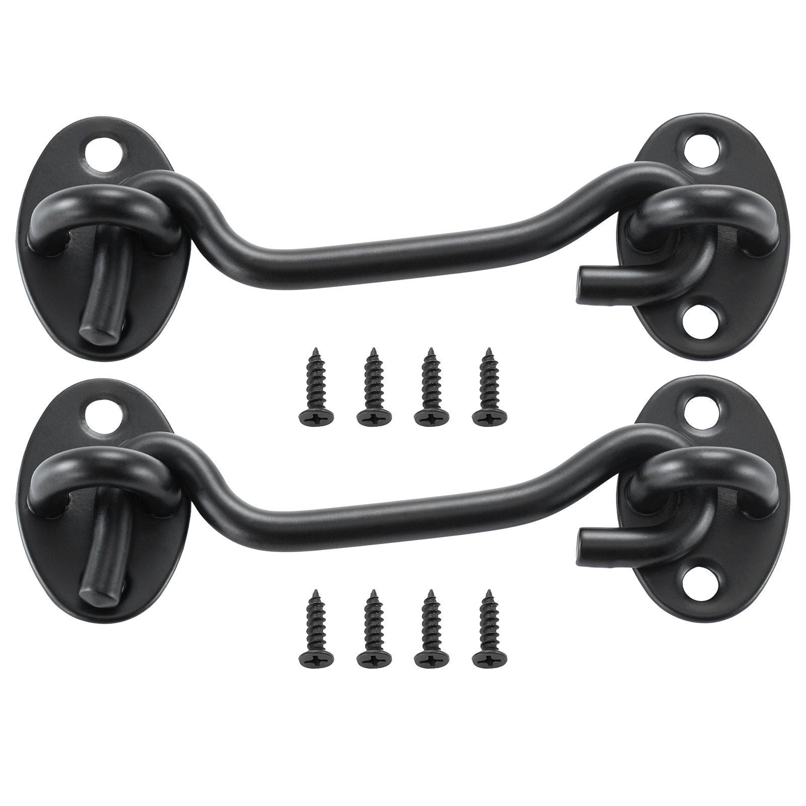 Hook and Eye Gate Latch 2 Pack Barn Door Latch Hook with Mounting Screws