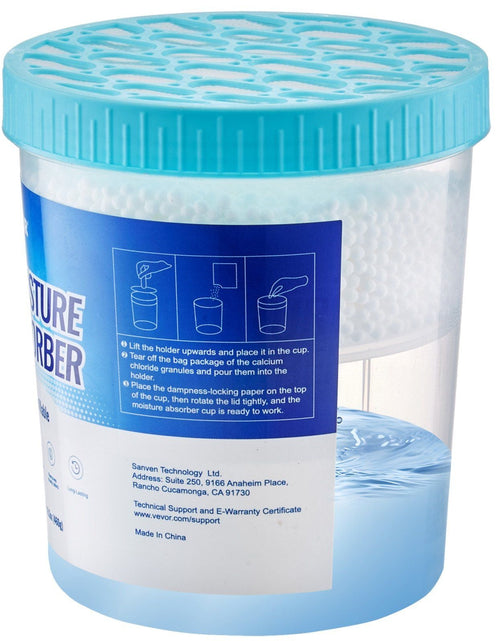 Load image into Gallery viewer, Moisture Absorber Bucket, 2 Packs 16.2 oz Hi-Capacity Moisture Absorber Bucket with 800ml Storage Area &amp; Reusable Outer Bucket for Long-Term Use, Fragrance Free Moisture Absorber for Fresher Air
