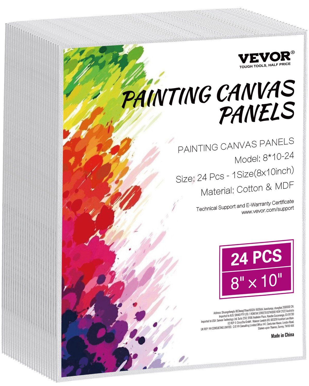 Canvas Boards for Painting 24 Pack 8 x 10 Inch Blank Canvases for Painting