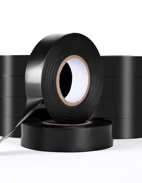Load image into Gallery viewer, 10 Rolls Electrical Tape PVC Insulating Tamp Adhesive Wire 3/4 in x 66 ft Black
