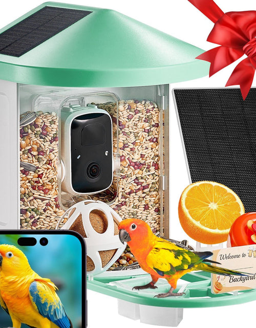Load image into Gallery viewer, Smart Bird Feeder with Camera AI Identify 10000+ Bird Specie Solar-Powered
