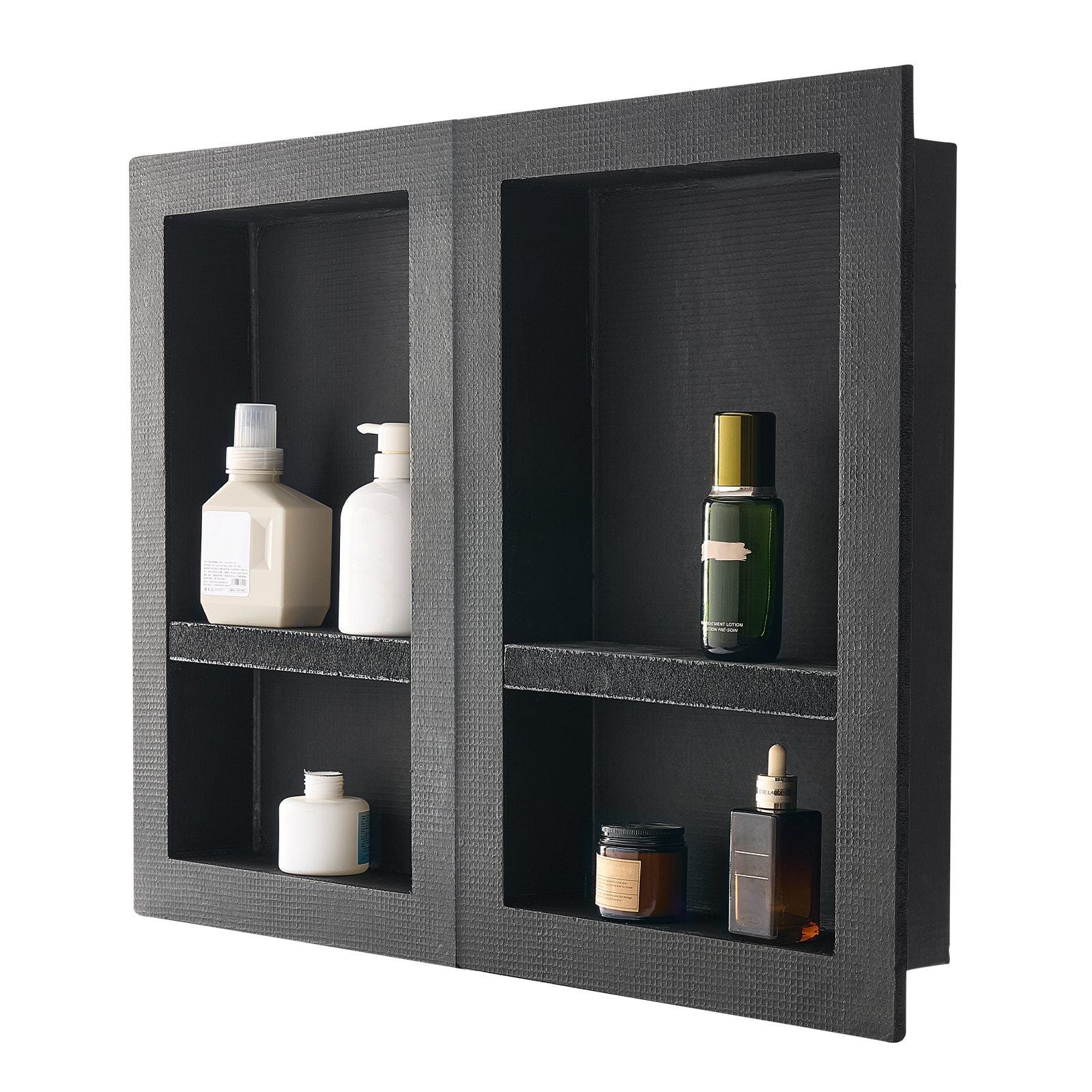 Shower Niche 16"x 24"+ 16"x 24"Recessed Wall Organizer for Bathroom